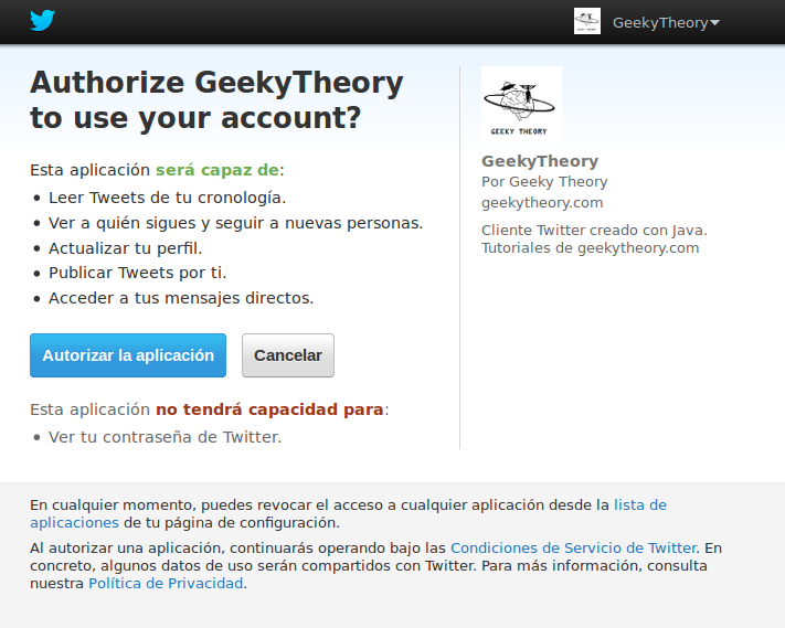 geeky theory twitter java tutorial