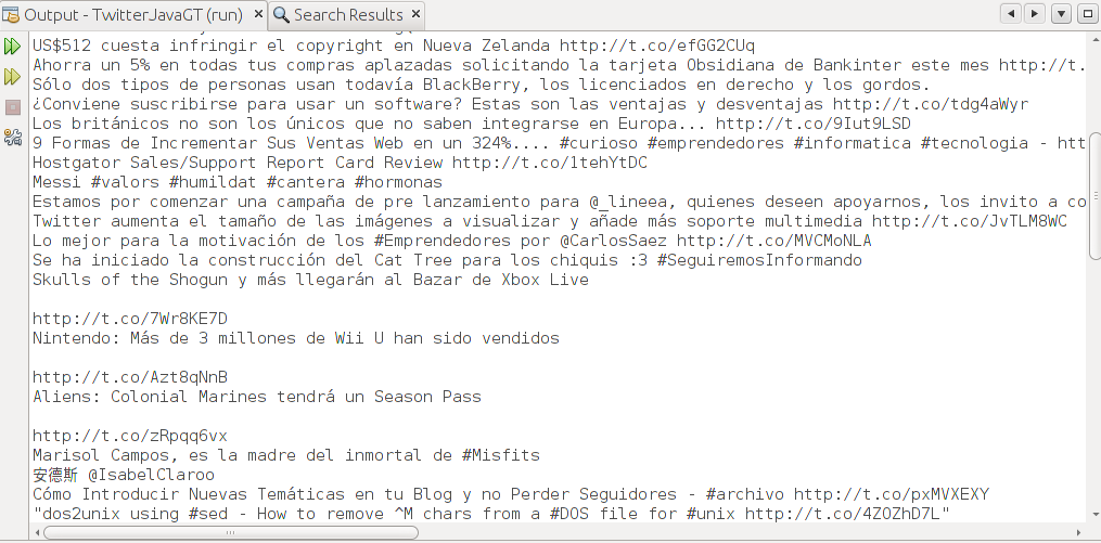twitter java consola