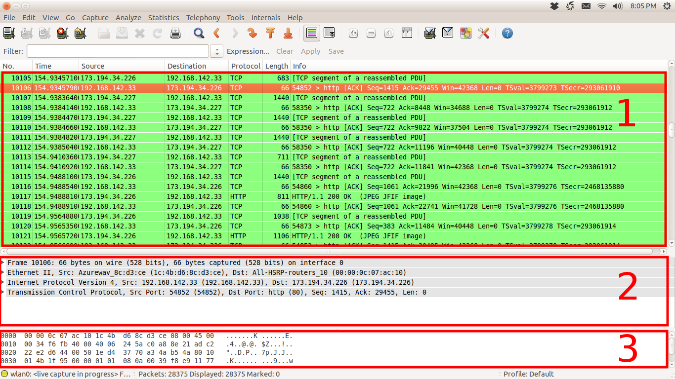 paquetes wireshark